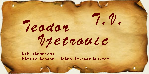 Teodor Vjetrović vizit kartica